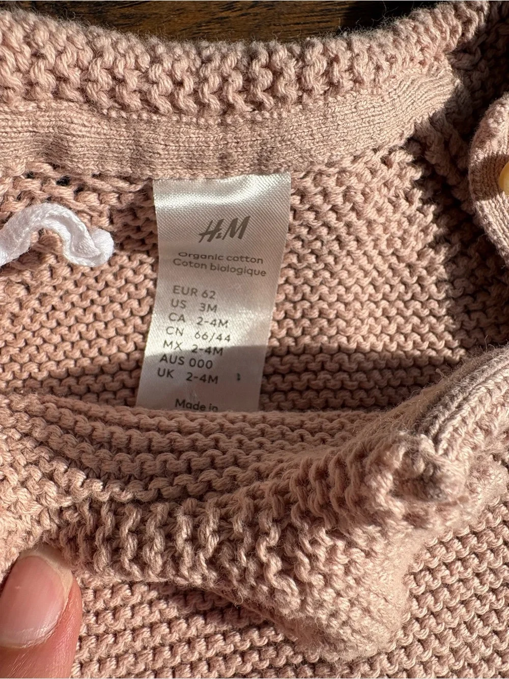H&M Organic Cotton Knit Cardigan 3M